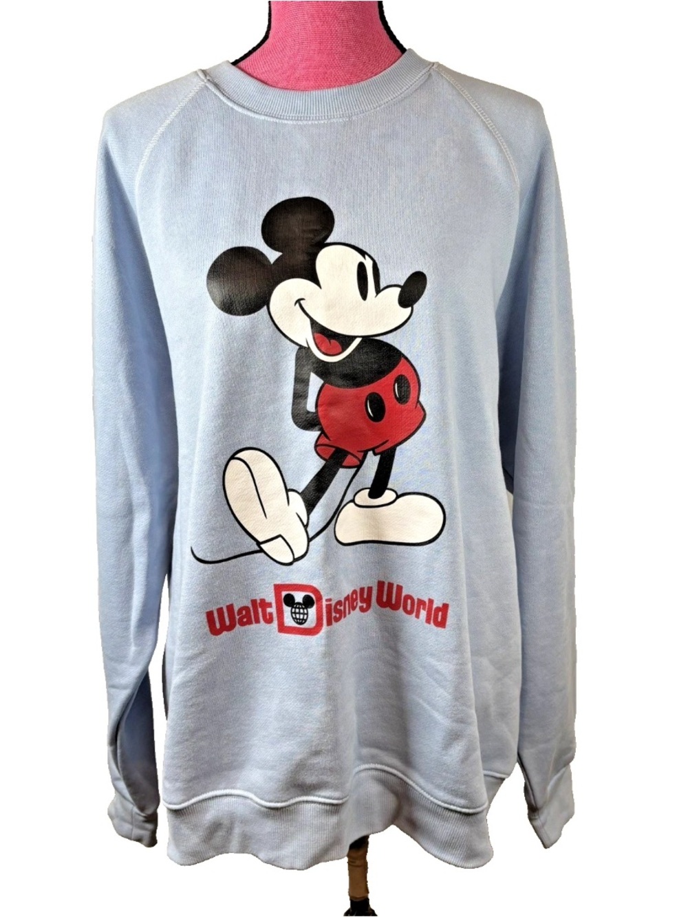 Vtg Walt Disney World Sweatshirt Women’s Size XL Light Blue Classic Mickey Mouse
